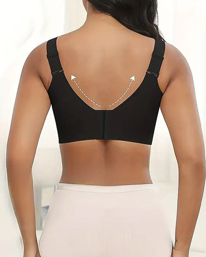 Women's Solid Color Four Rows Adjustable Wireless Bras