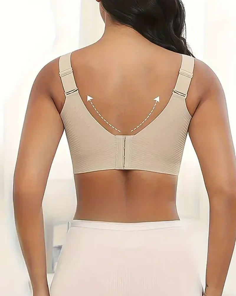Women's Solid Color Four Rows Adjustable Wireless Bras